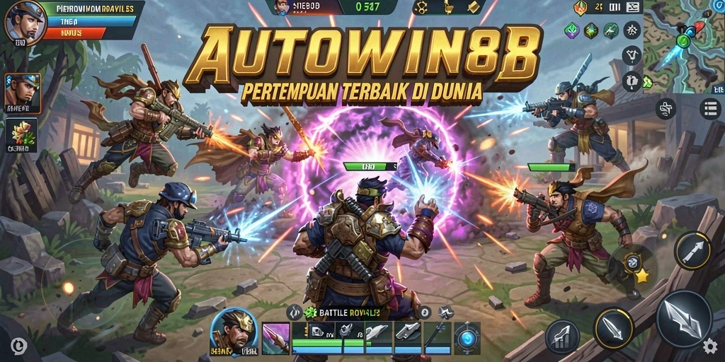 Tampilan gameplay seru dari AUTOWIN88 di battlefield pertempuran.