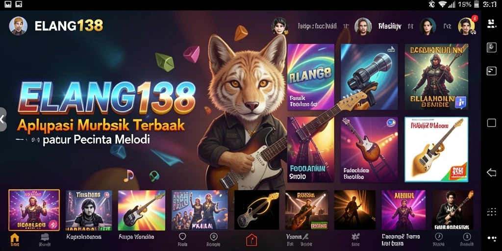 Tampilan antarmuka ELANG138 yang menarik saat memutar musik.