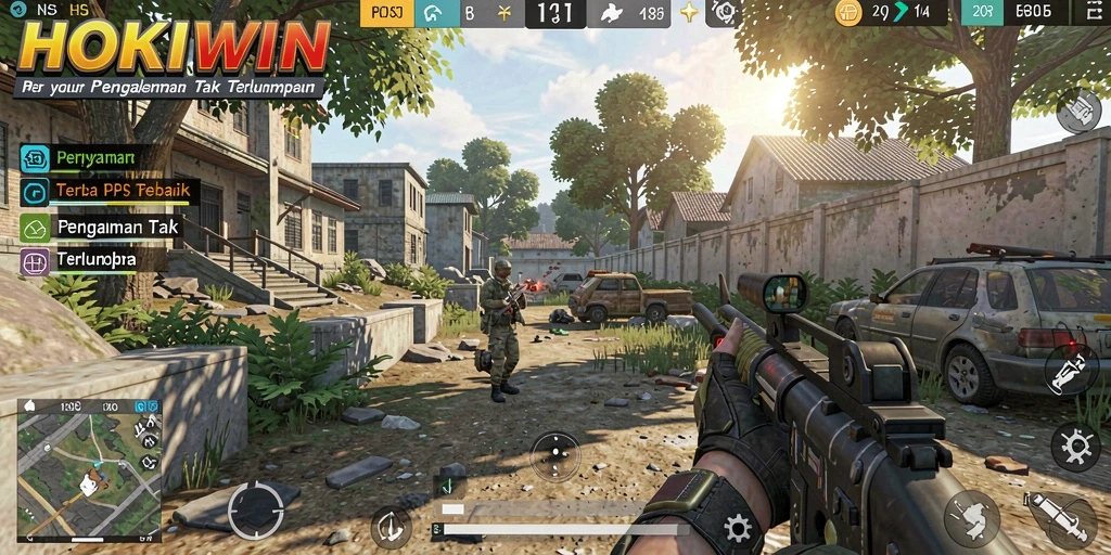 Screenshot HOKIWIN menampilkan aksi seru dalam game TPS.
