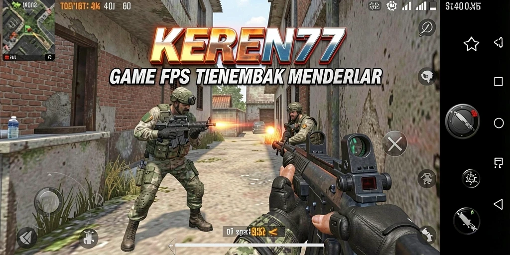 Tangkapan layar gameplay KEREN77 menunjukkan aksi tembak-menembak yang mendebarkan.