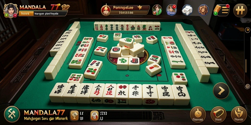 Tampilan gameplay seru MANDALA77 dalam permainan Mahjong.