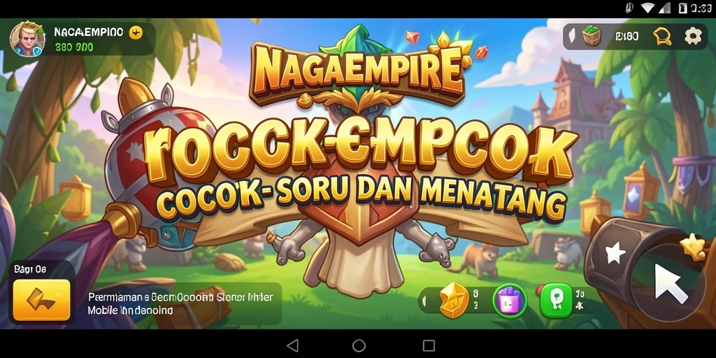 Tampilan gameplay seru NAGAEMPIRE dengan petualangan Match-3 yang menantang.