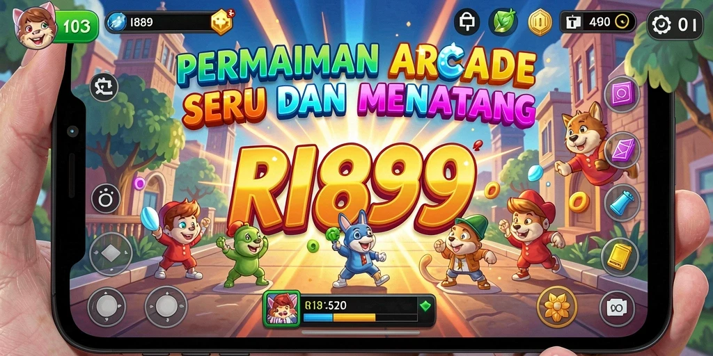 Tampilan gameplay RI889 yang penuh aksi dan warna-warni.