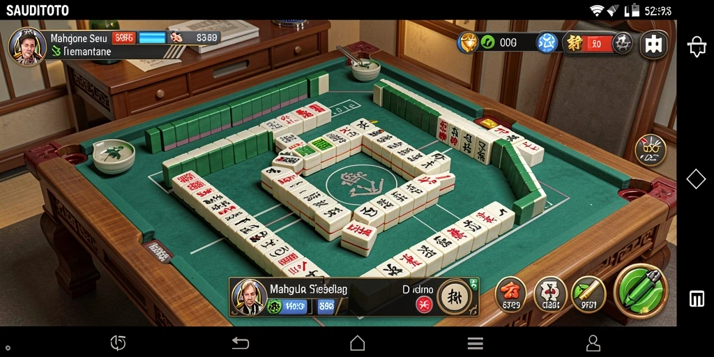 Screenshot SAUDITOTO menampilkan aksi seru permainan Mahjong.