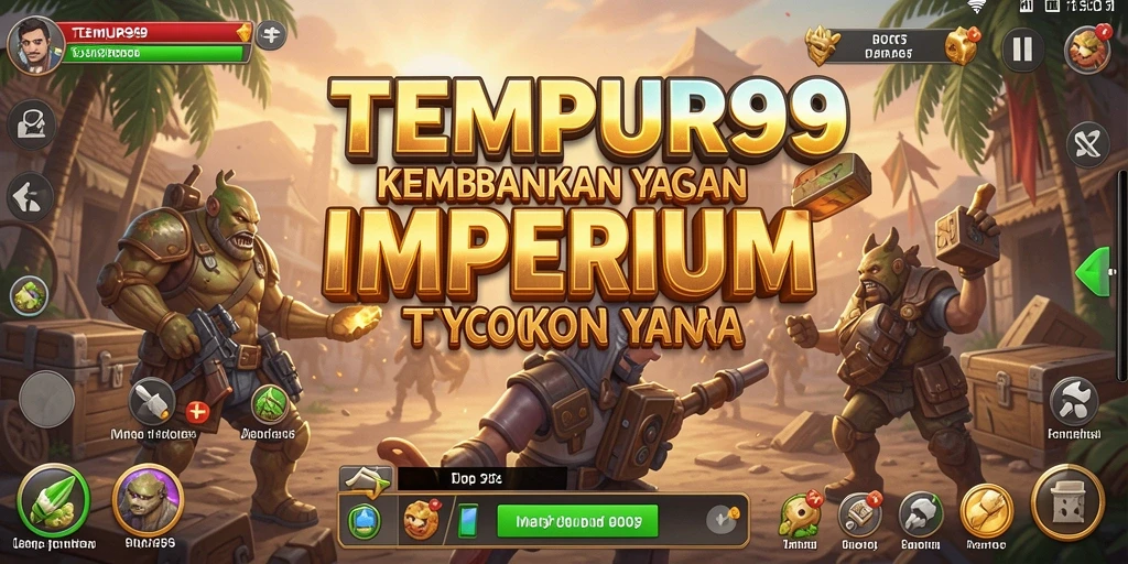 Tampilan gameplay seru di TEMPUR99 dengan elemen manajemen Tycoon.