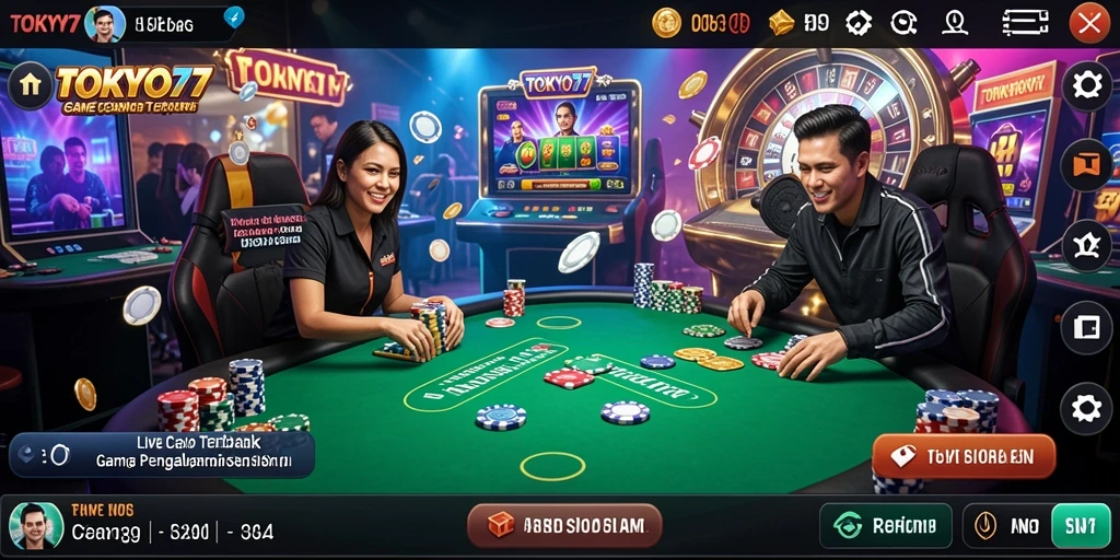Screenshot gameplay Live Casino yang mengasyikkan di TOKYO77.